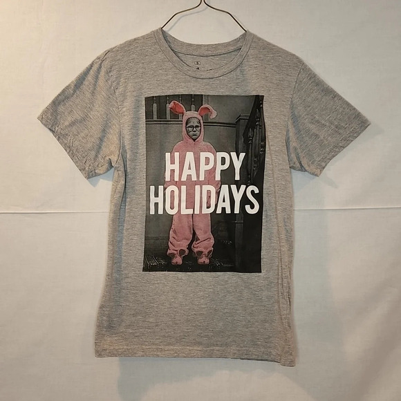 A Christmas Story Ralphie Bunny Happy Holidays T-Shirt Size Small - Picture 1 of 8